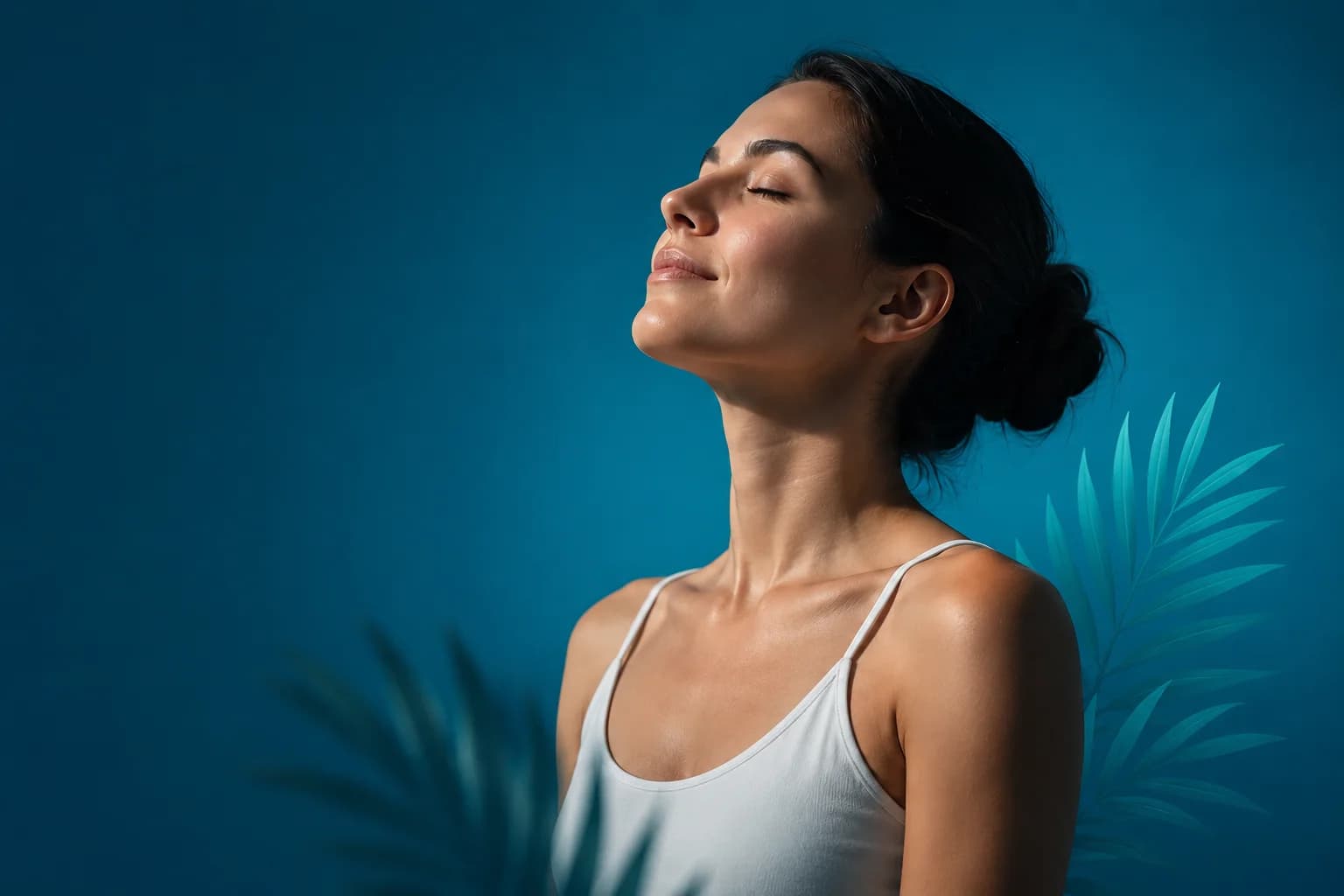 Mujer relajada disfrutando de bienestar